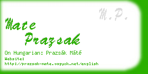 mate prazsak business card